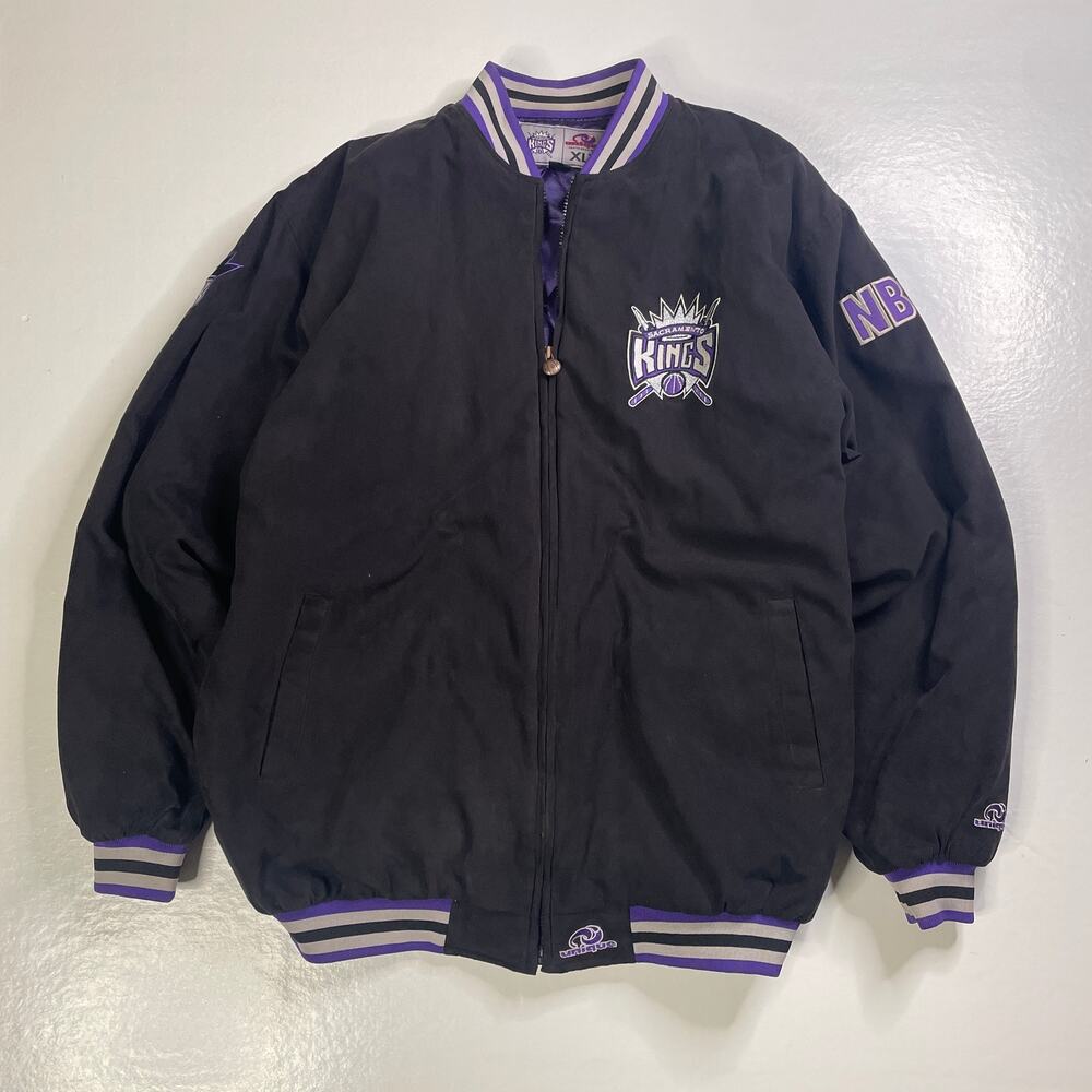 Unique Sacramento Kings Jacket Black Purple Mens XLT Vintage